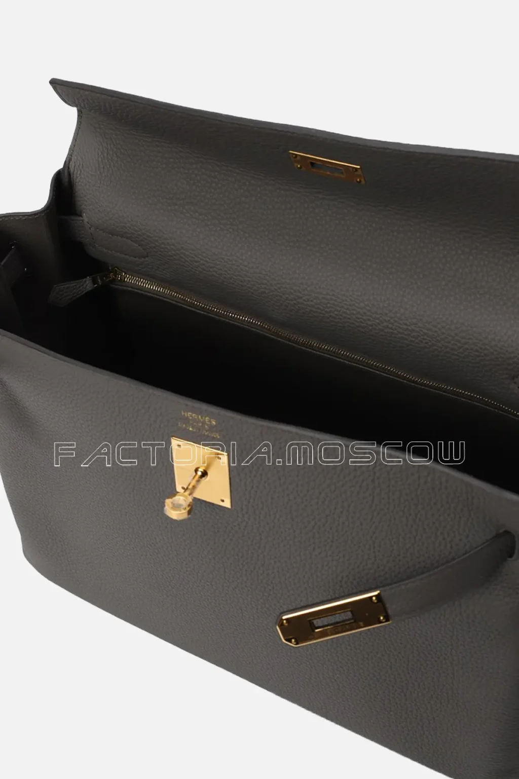Hermes Kelly Retourne 35 Togo Colour Gris Mayer GHW