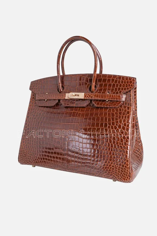 Hermes Birkin 35 Porosus Crocodile Colour Miel GHW Diamond