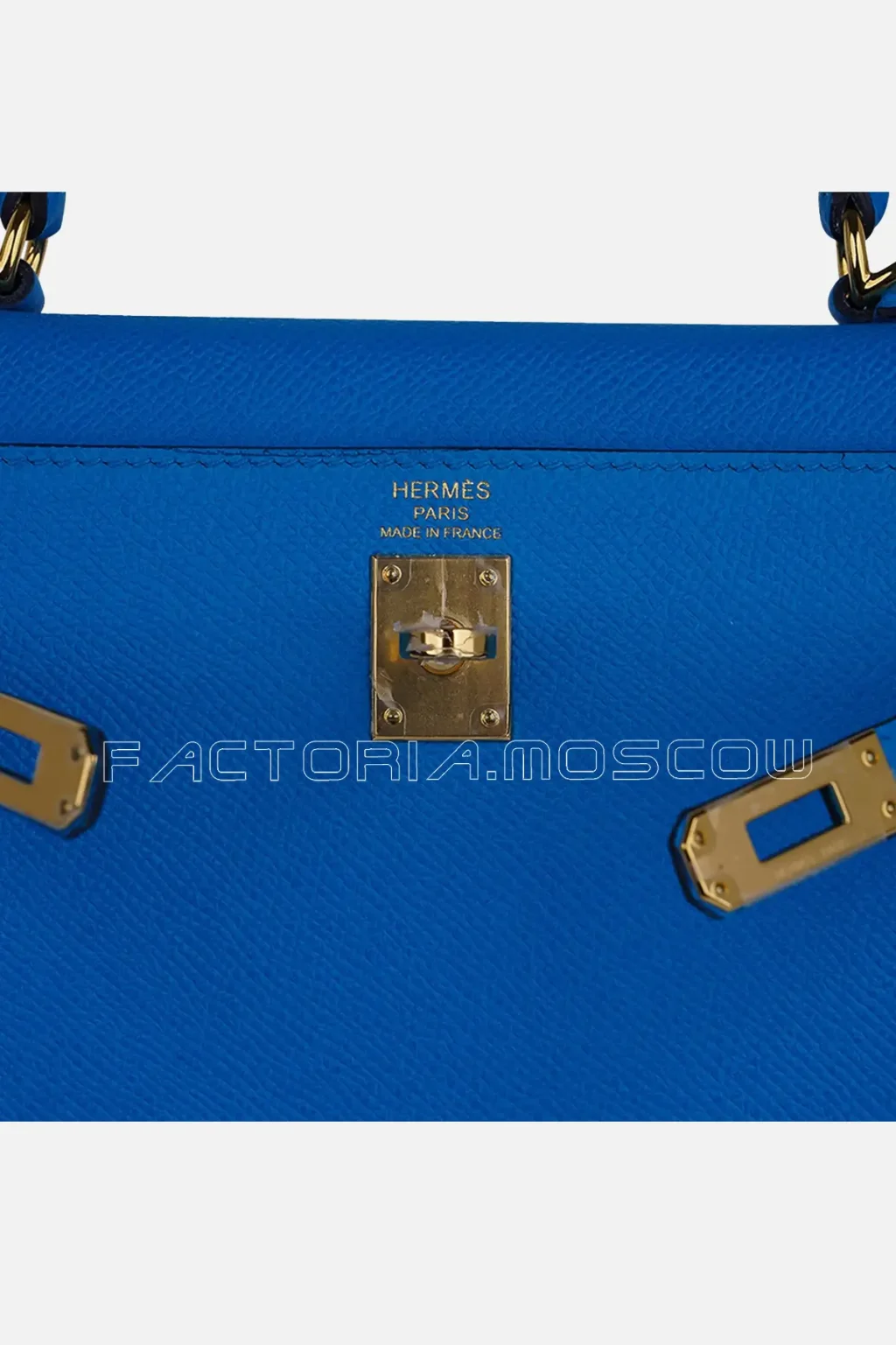 Hermes Kelly Sellier 25 Bag Blue Frida Epsom Leather GHW