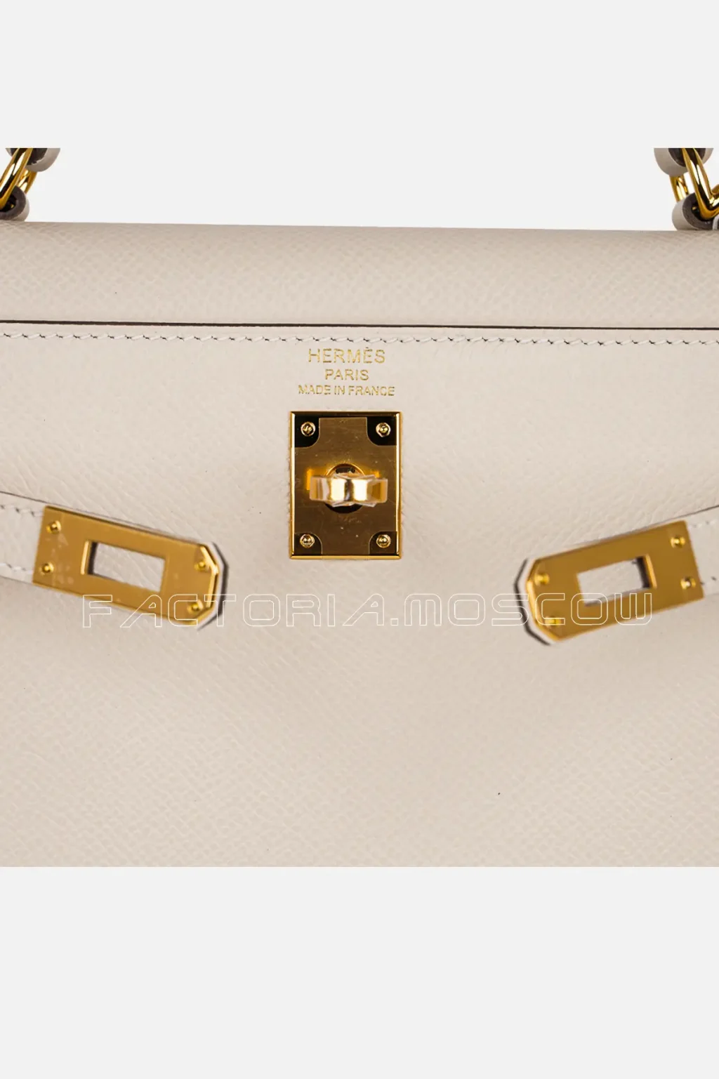 Hermes Kelly Sellier 25 Bag Craie Epsom Leather GHW