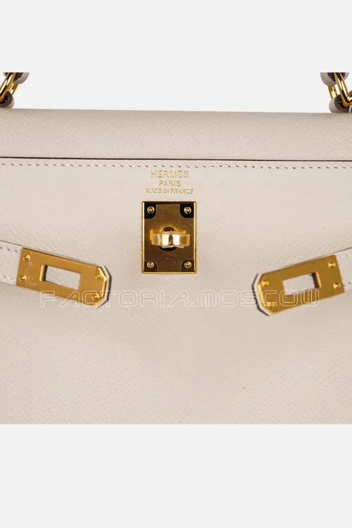 Hermes Kelly Sellier 25 Bag Craie Epsom Leather GHW
