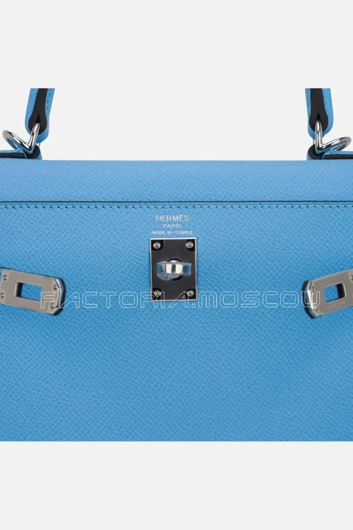 Hermes Kelly Sellier 25 Epsom Leather Colour Blue Celeste PHW