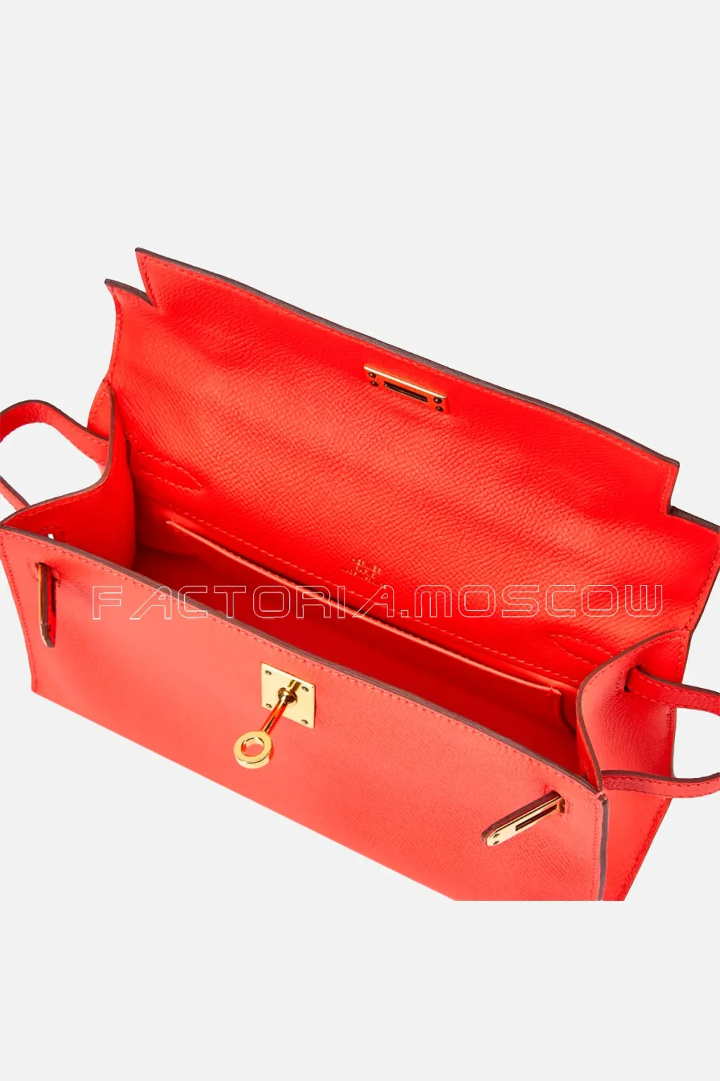 Hermès Kelly Pochette Epsom Colour Rouge Pivoine GHW