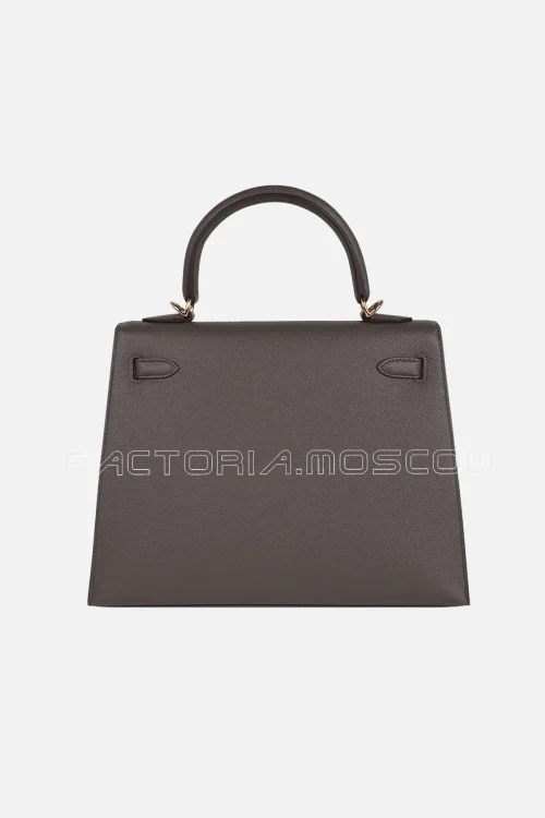 Hermes Kelly Sellier 25 Bag Etain GHW Epsom Leather