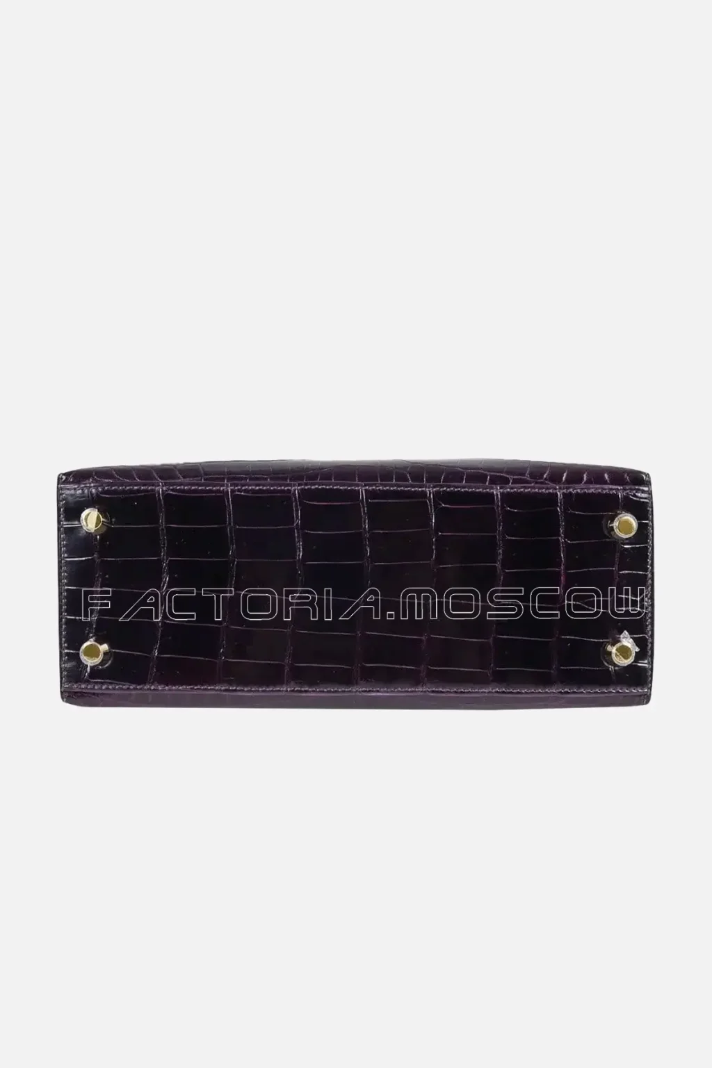 Hermes Kelly Sellier 25 Bag Sellier Crocodile Prunoir GHW