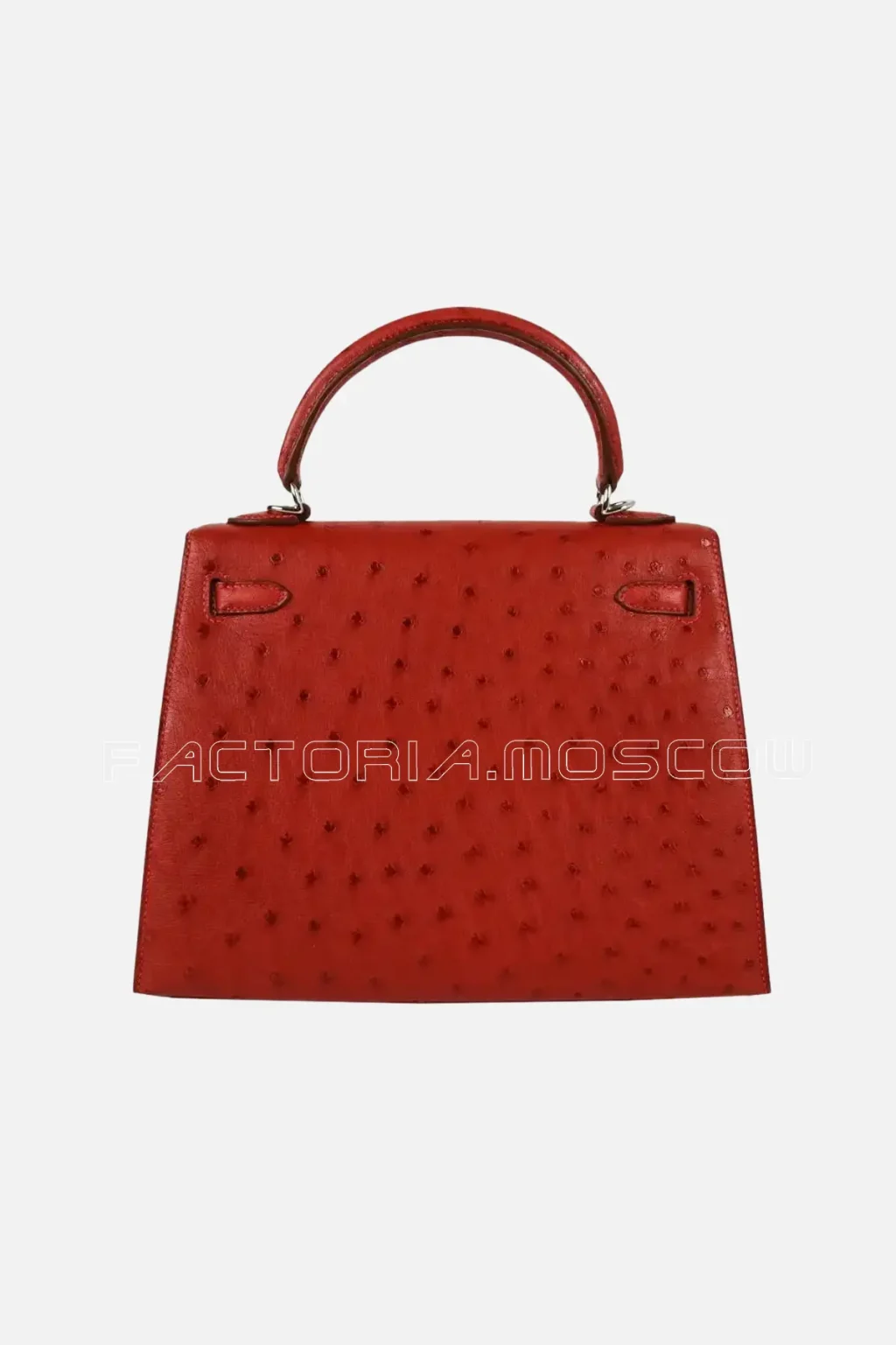 Hermes Kelly Sellier 25 Bag Ostrich Rouge Vif PHW