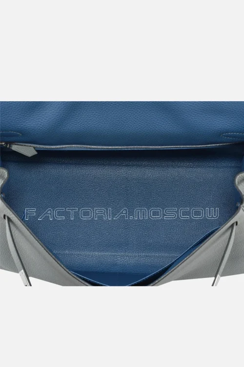 Hermès Kelly Retourne 35 Togo Colour Gris Perle/Bleu Agate PHW