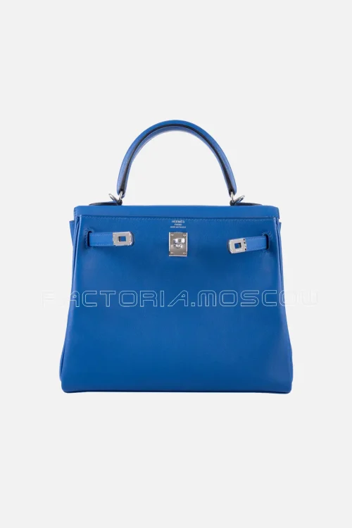 Hermes Kelly Retourne 25 Swift Blue France PHW