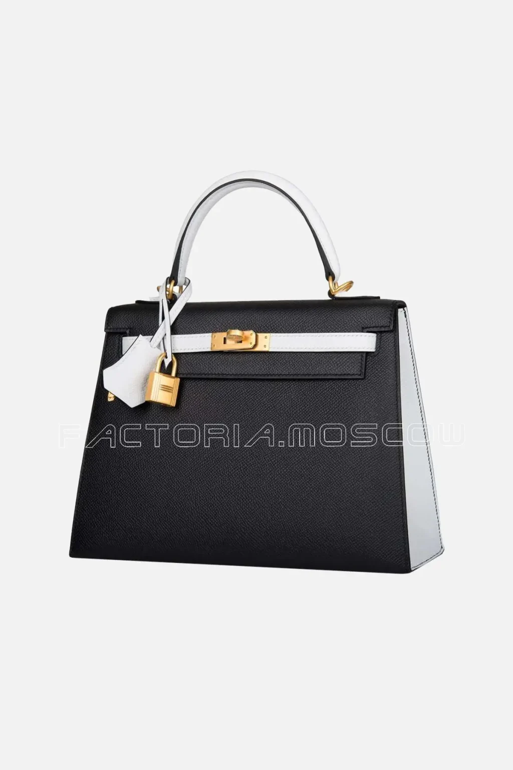 Hermès HSS Kelly Sellier 25 Bi-Color Black And White Epsom Brushed GHW