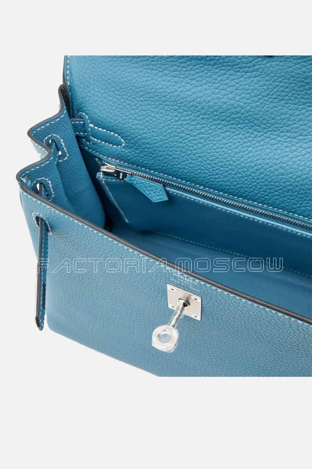 Hermès Kelly Retourne 25 Togo Colour Blue Jean PHW