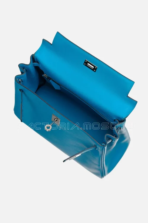 Hermès  Kelly Retourne 25 Swift Colour Bleu Frida PHW