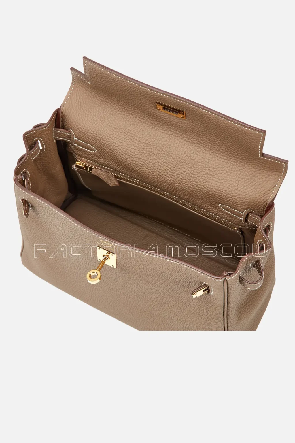 Hermès Kelly Retoune 25 Togo Colour Etoupe GHW