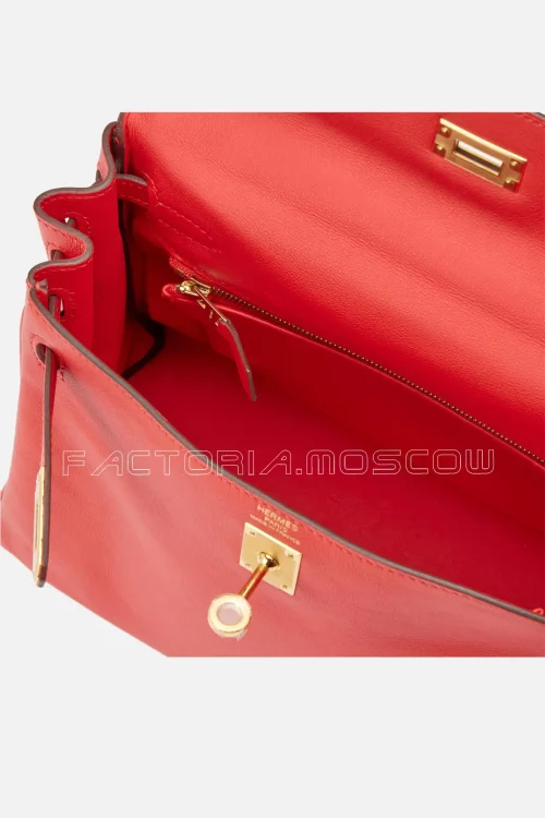 Hermès Kelly Retourne 25 Swift Colour Rouge Grenat GHW