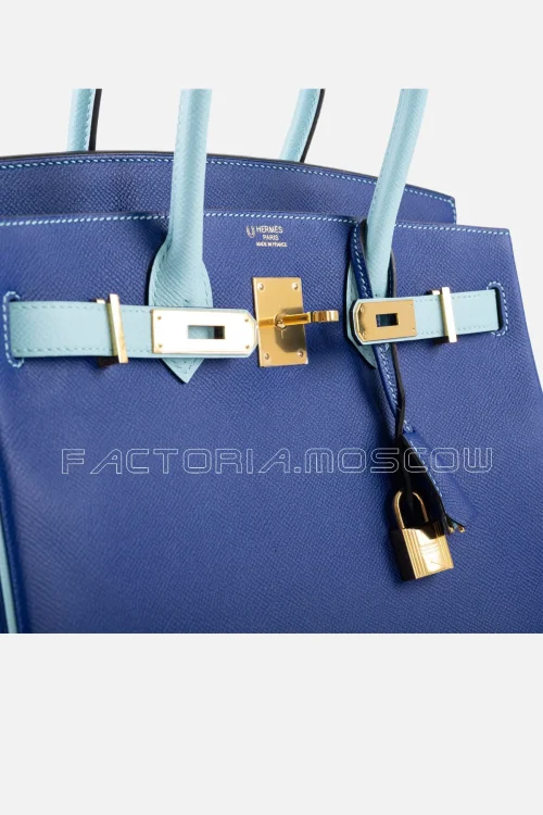 Hermes HSS Birkin 30 Blue Electric & Blue Atoll Epsom GHW