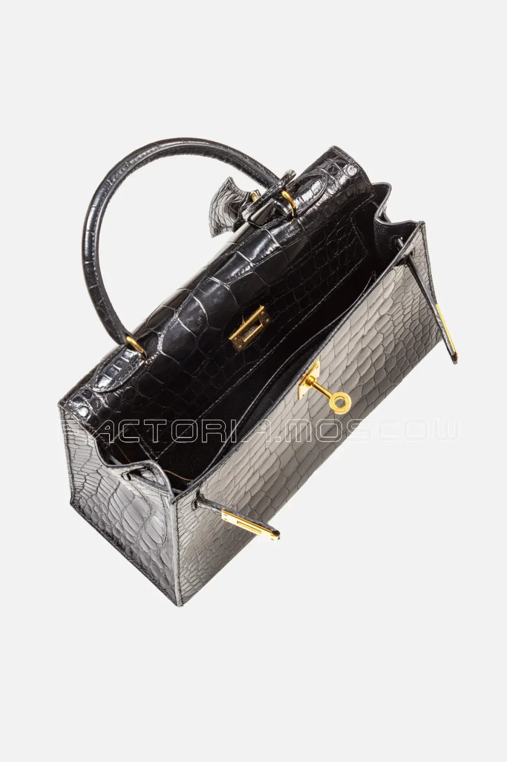 Hermès Kelly Sellier 25 Shiny Alligator Mississippiensis Colour Black GHW