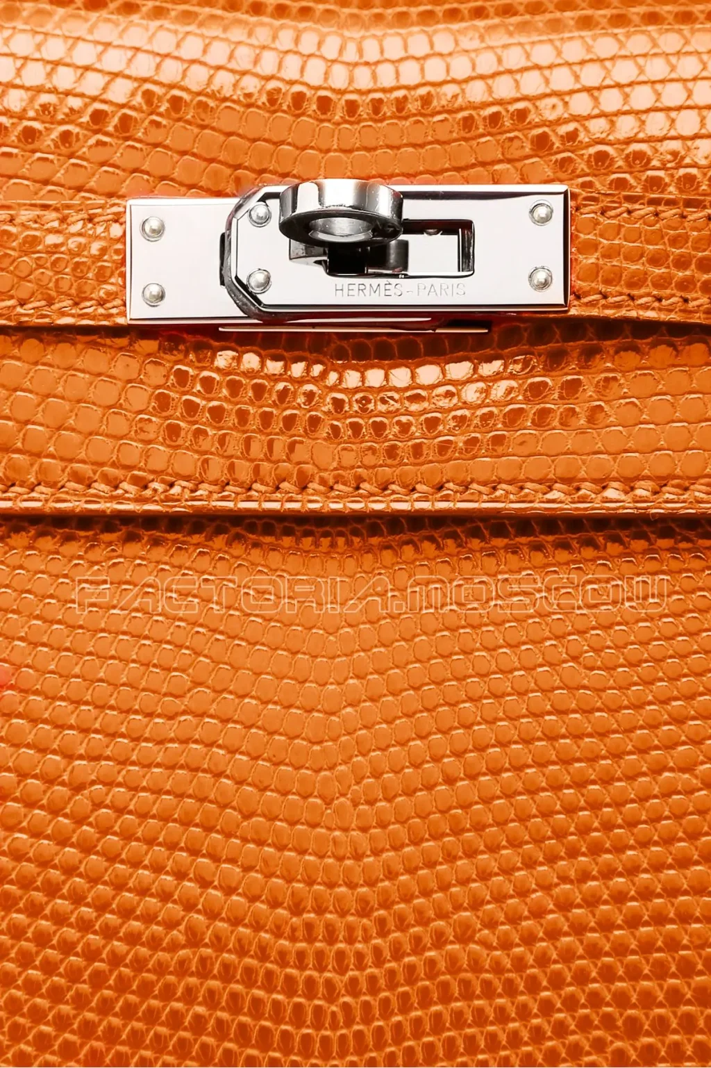 Hermes Kelly Sellier 25 Lizard Orange PHW