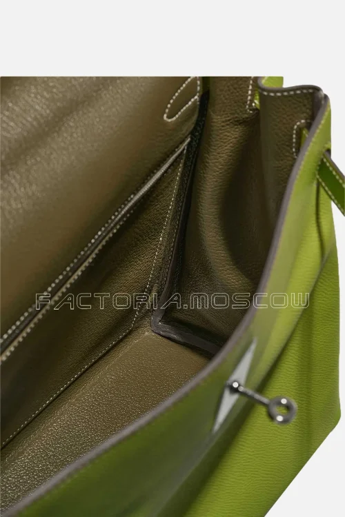 Hermès Kelly Retourne 35 Epsom Colour Kiwi/Lichen PHW