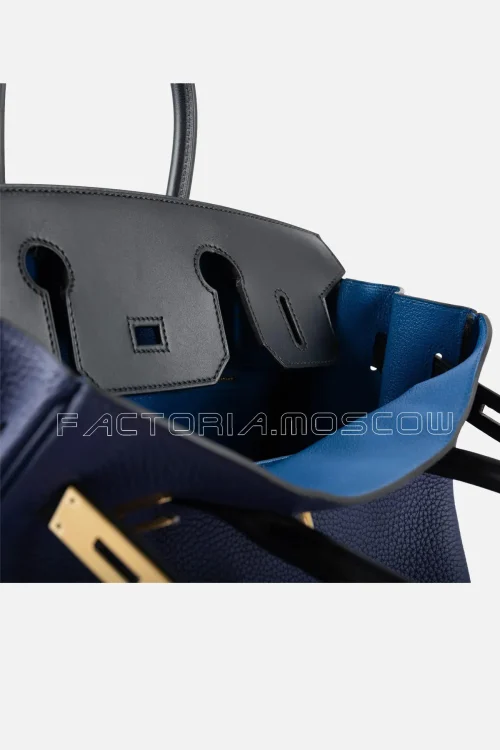 Hermes Birkin Touch 30 Bleu (Blue) Encre Sombrero & Bleu Obscur Taurillon Clemence GHW