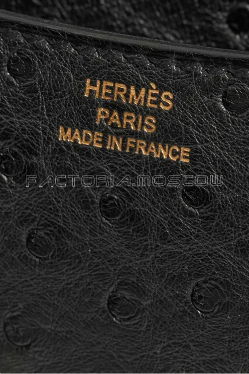 Hermès Constance 18 Black Ostrich GHW