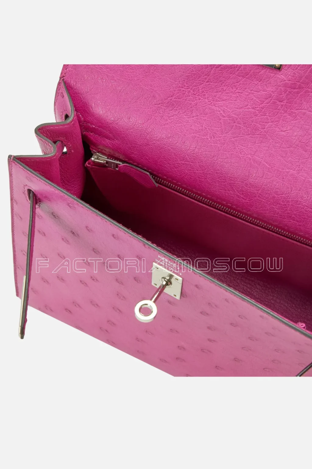 Hermès Kelly Sellier 25 Ostrich Colour Rose Pourpre PHW
