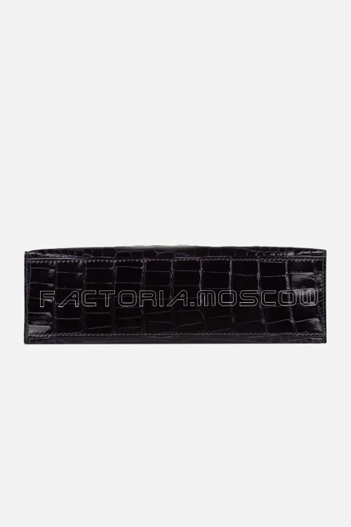 Hermès Kelly Pochette Shiny Alligator Mississippiensis Colour Amethyst GHW