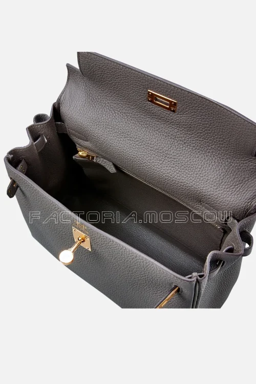 Hermès Kelly Retourne 25 Togo Colour Etain GHW