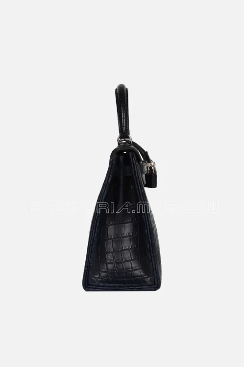 Hermès Kelly Retourne 25 Bleu Indigo Matte Niloticus Crocodile PHW