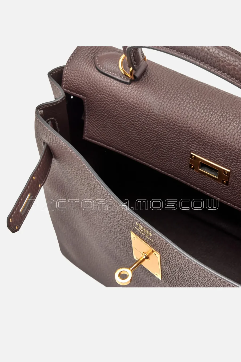 Hermès Kelly Retourne 32 Togo Colour Chocolat GHW