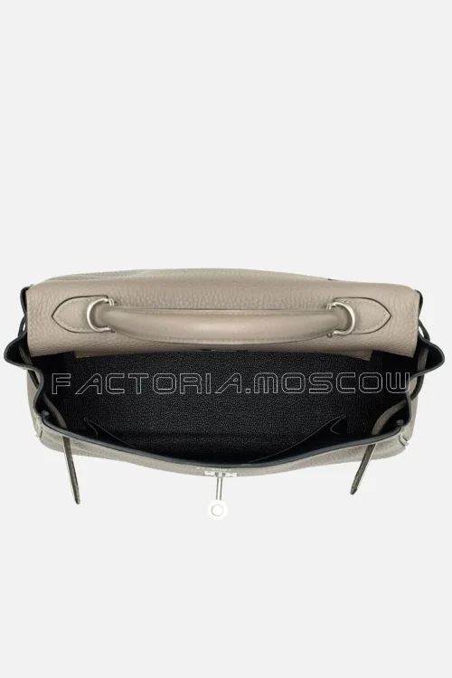 Hermès HSS Kelly Retourne 25 Togo Colour Gris Asphalte And Bleu Nuit Brushed PHW