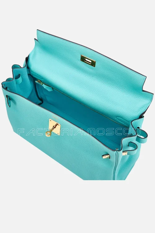 Hermès Kelly Retourne 32 Togo Colour Bleu Atoll GHW