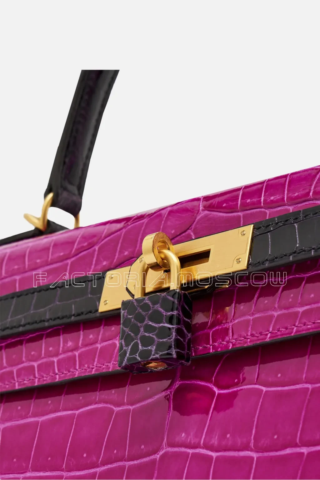Hermès HSS Kelly Sellier 35 Crocodile Porosus Colour Rose Scheherazade/Aubergine GHW