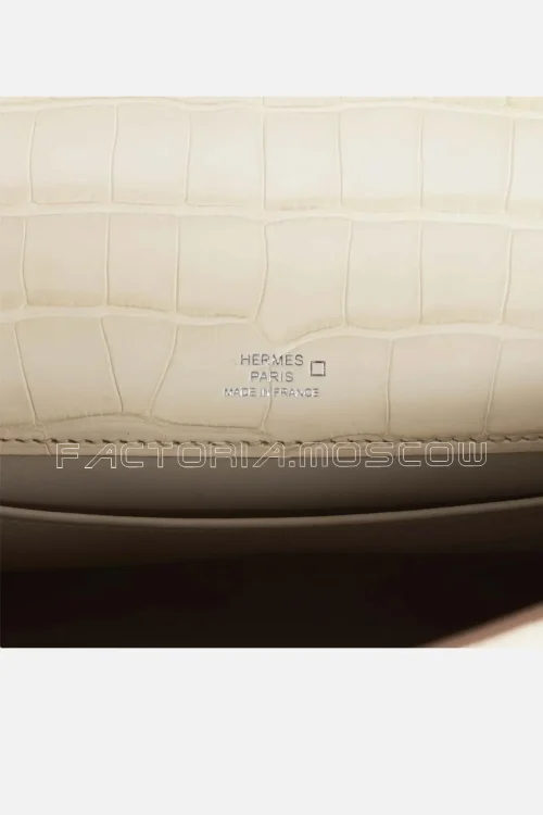 Hermès Kelly Pochette Beton Matte Alligator PHW