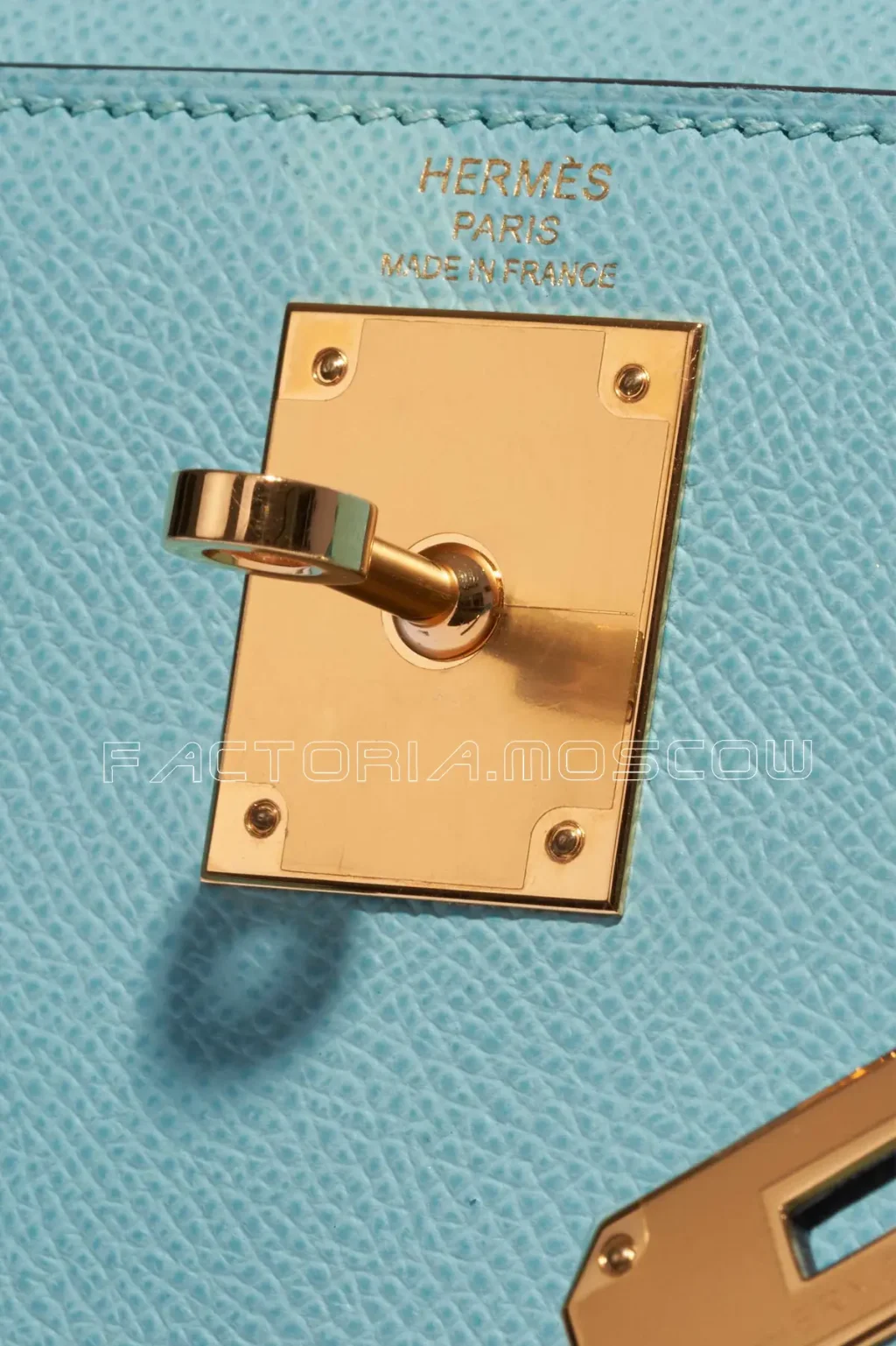 Hermes Kelly Sellier 28 Epsom Blue Atoll GHW