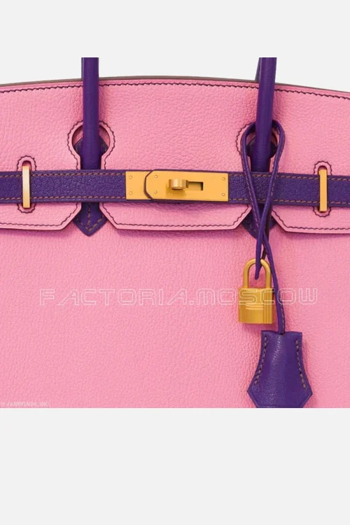 Hermes Birkin 30 HSS Rose Confetti & Anemone Chevre Leather Brushed GHW