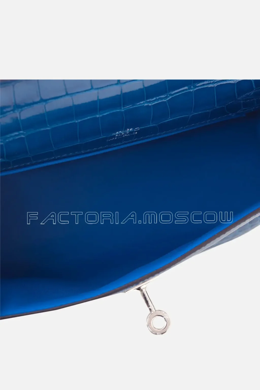 Hermes Kelly Pochette Mini Blue Mykonos Shiny Alligator PHW