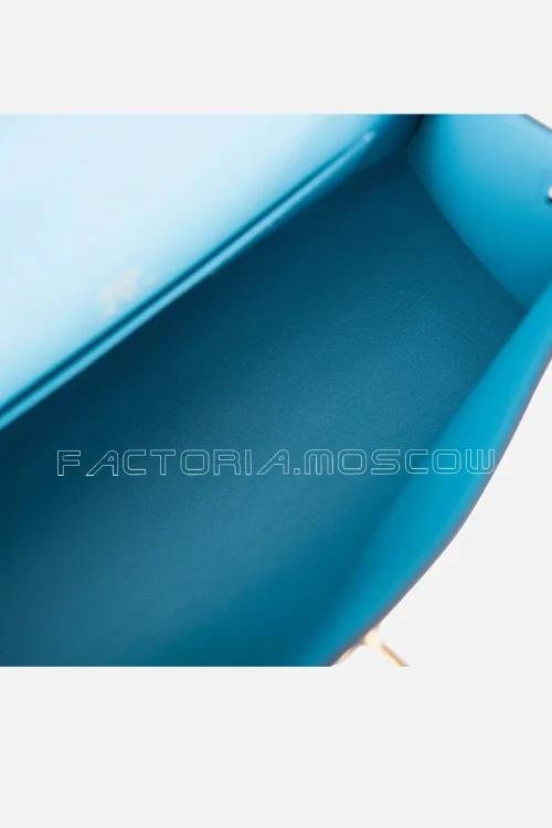 Hermes  Kelly Pochette Mini Bleu Du Nord Swift GHW