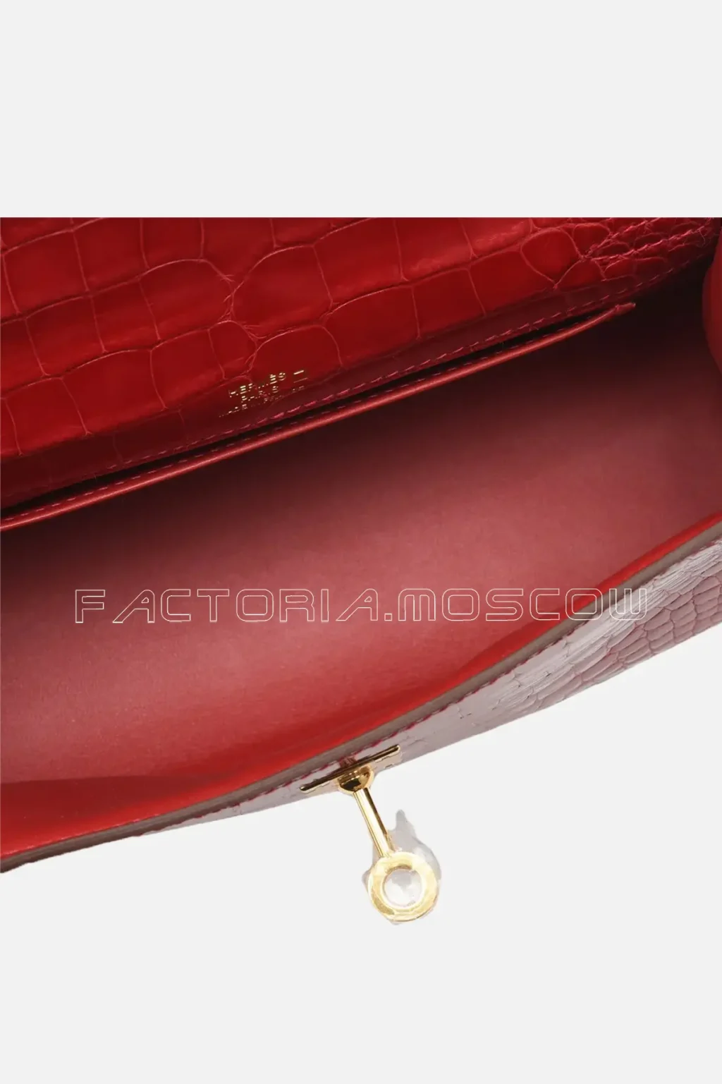 Hermes Kelly Pochette Mini Shiny Alligator Colour Braise GHW