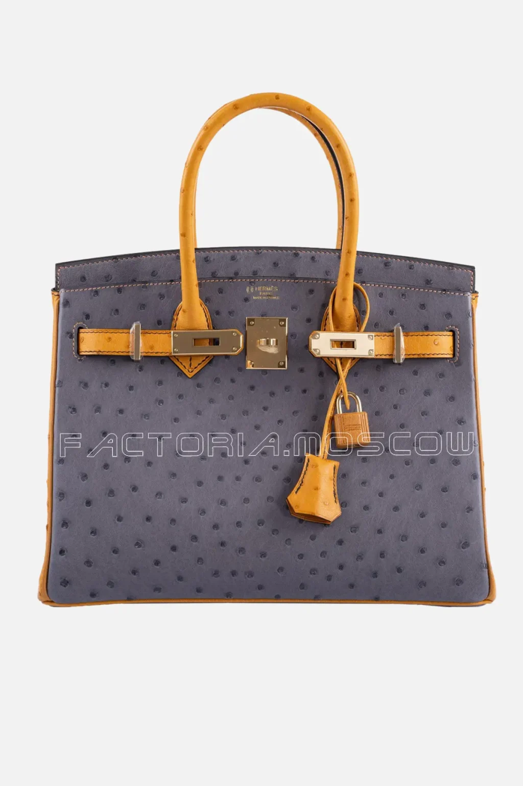 Hermes Birkin 30 HSS Gris Agate & Saffron Ostrich GHW
