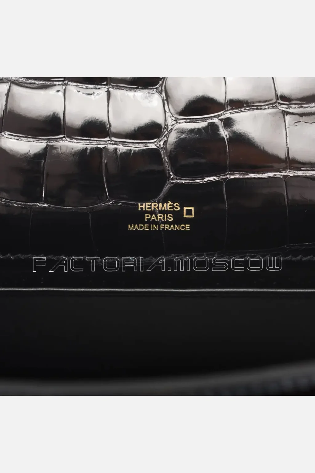 Hermes Kelly Pochette Mini Shiny Alligator Colour Black GHW