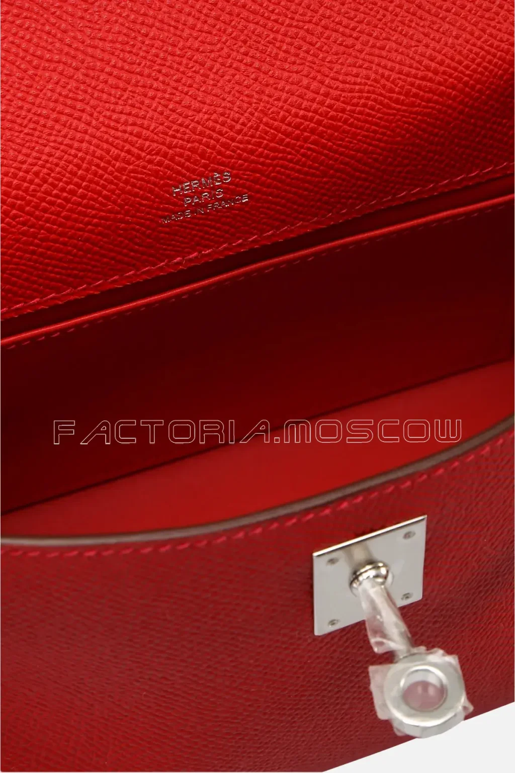 Hermes Kelly Pochette Epsom Colour Rouge Casaque PHW