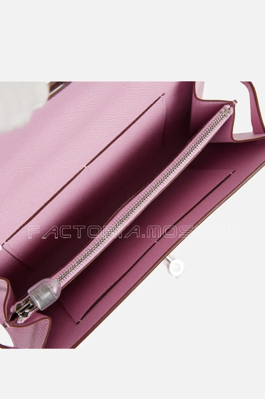 Hermès Kelly Wallet To Go Mauve Sylvestre Epsom PHW