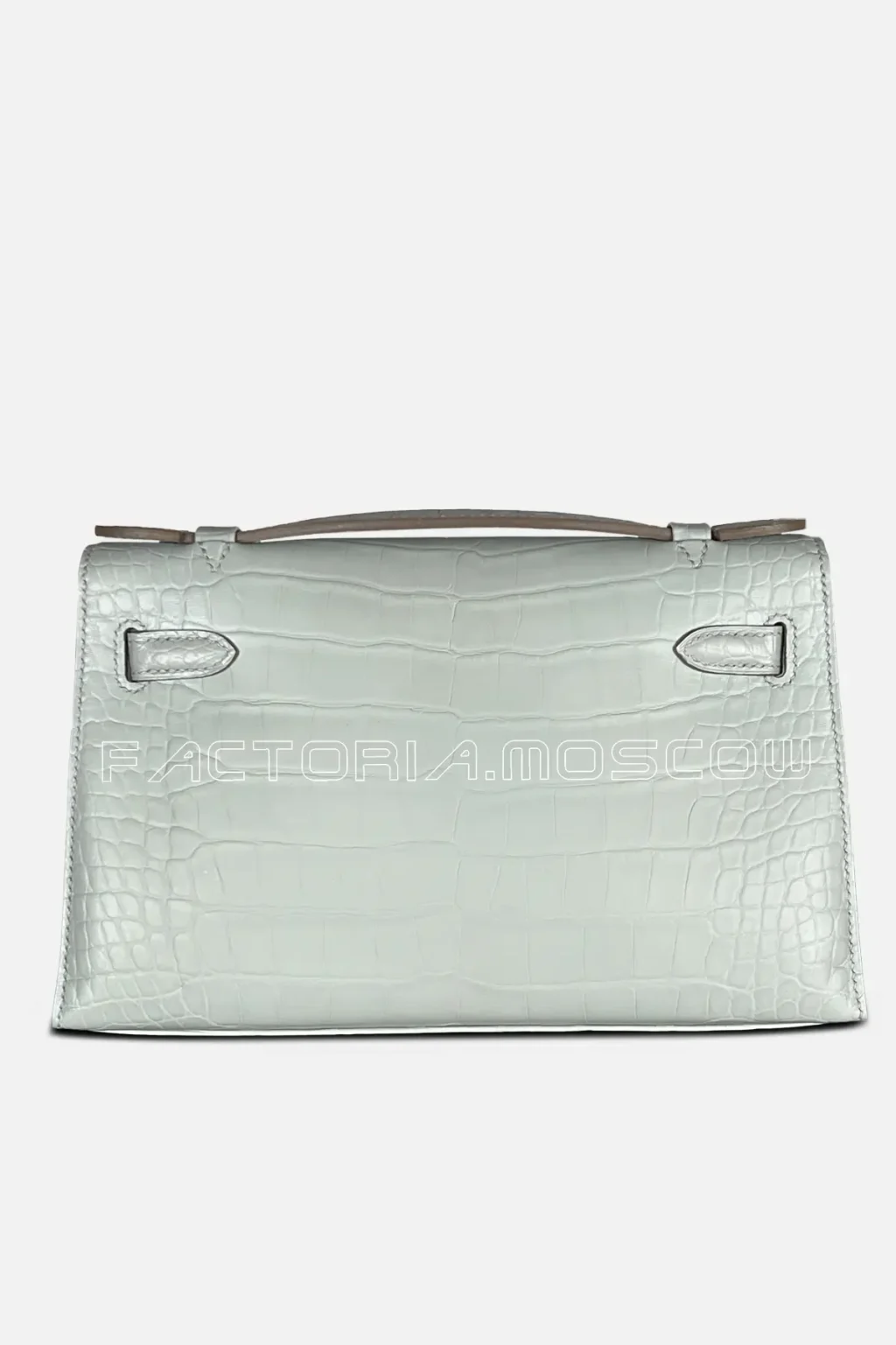 Hermes Kelly Pouchette Alligator matte Colour Gris Pearl PHW