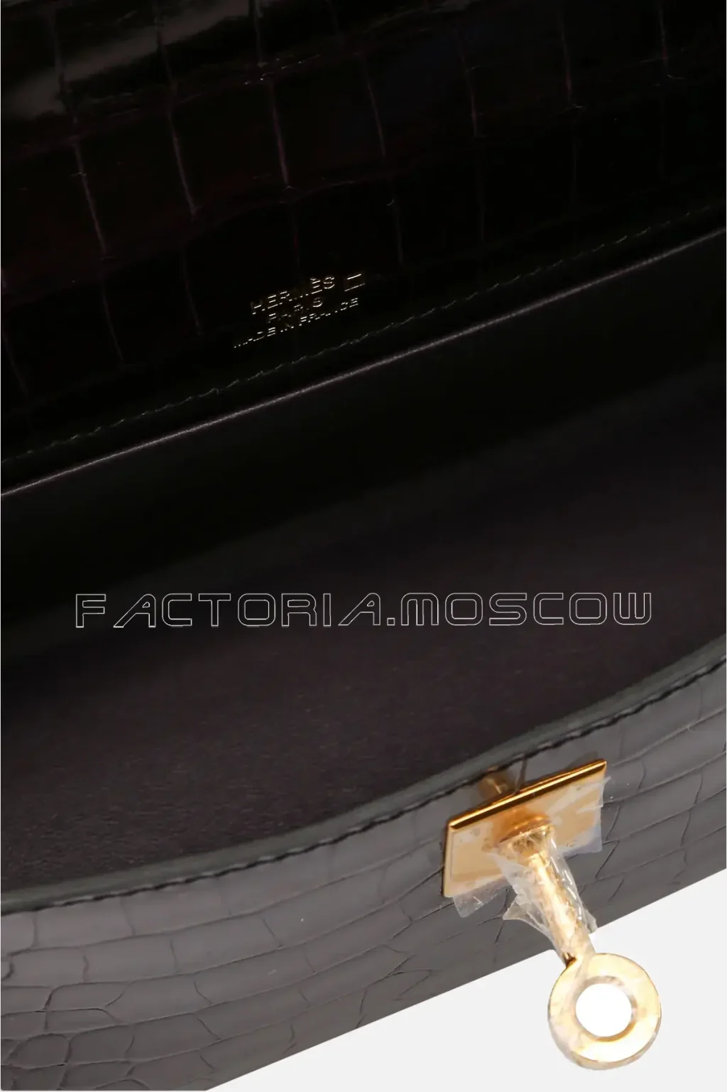 Hermes Kelly Pochette Shiny Aubergine Alligator GHW