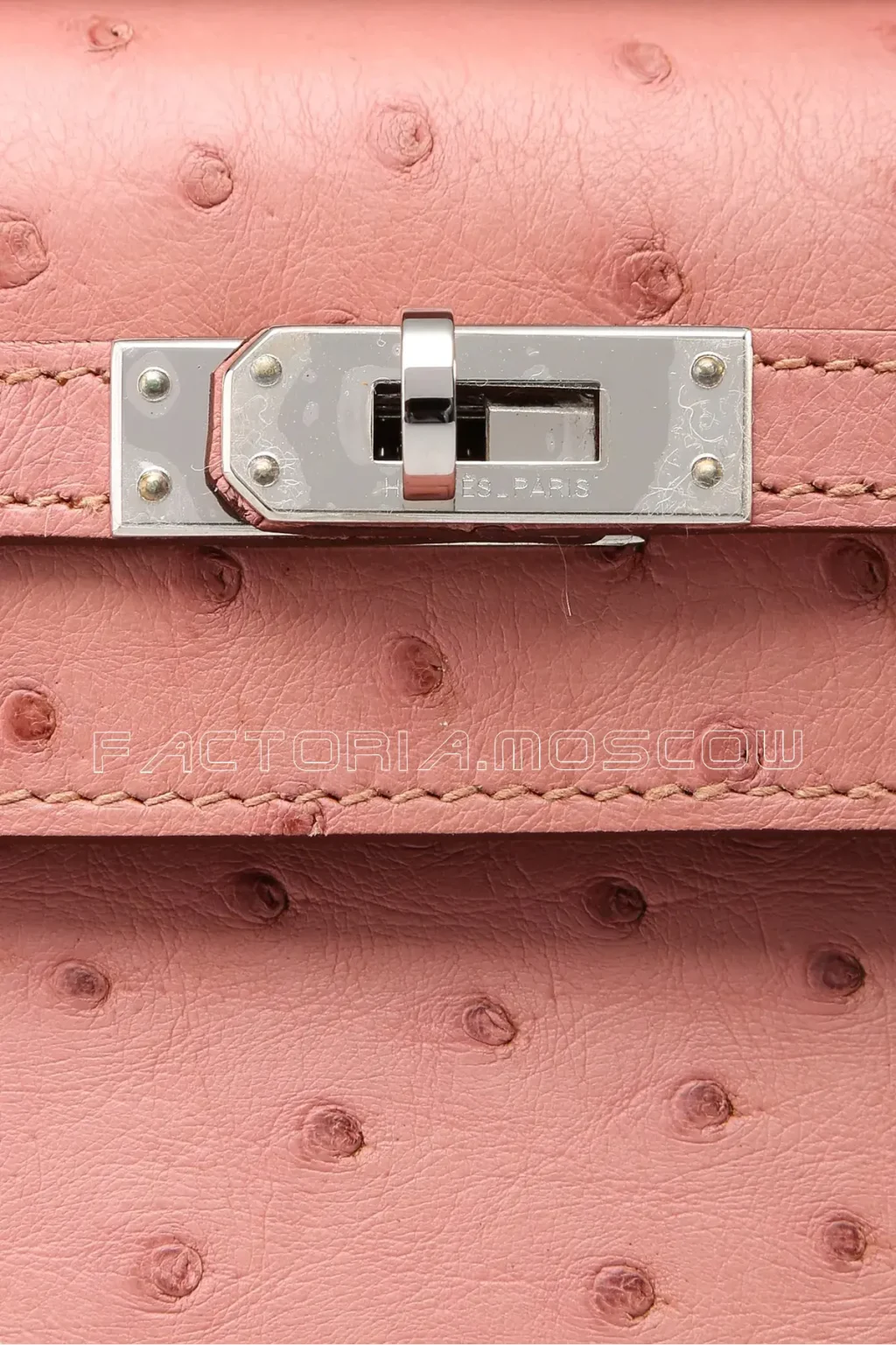 Hermes Kelly Pochette Terre Cuite Ostrich PHW