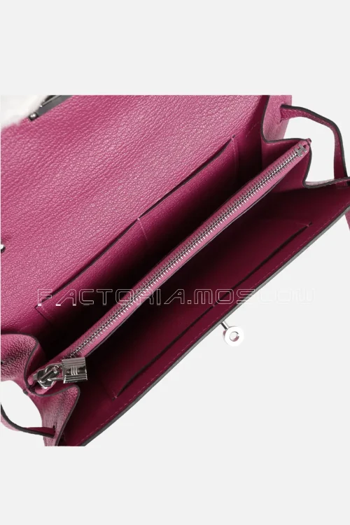 Hermès Kelly Wallet To Go Rose Pourpre Chevre PHW