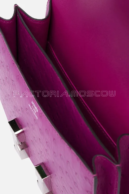 Hermès Constance 18 Ostrich Rose Pourpre PHW