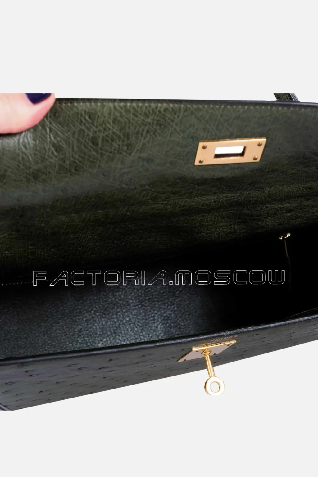 Hermes Kelly Sellier 35 Ostrich Color Vert Olive GHW