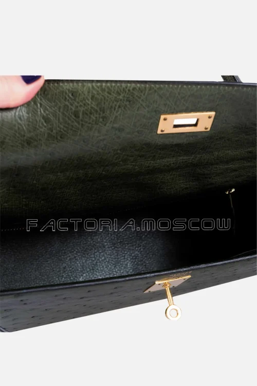 Hermes Kelly Sellier 35 Ostrich Color Vert Olive GHW