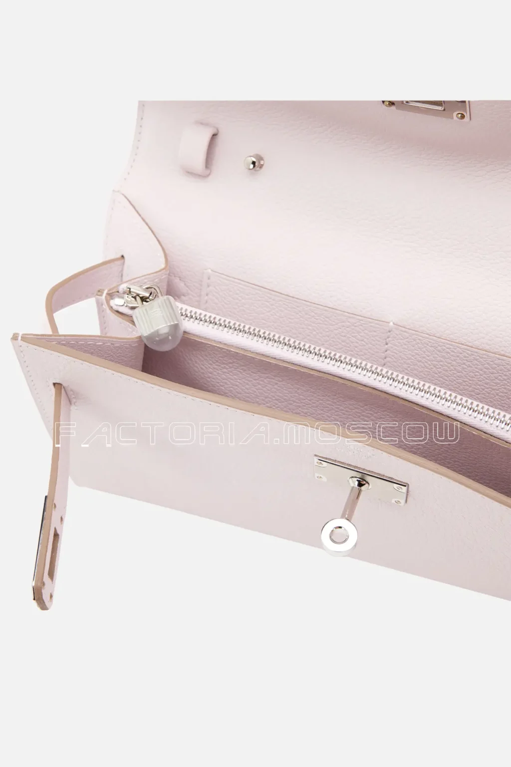 Hermès Kelly To Go Wallet Mauve Pale Evercolor PHW