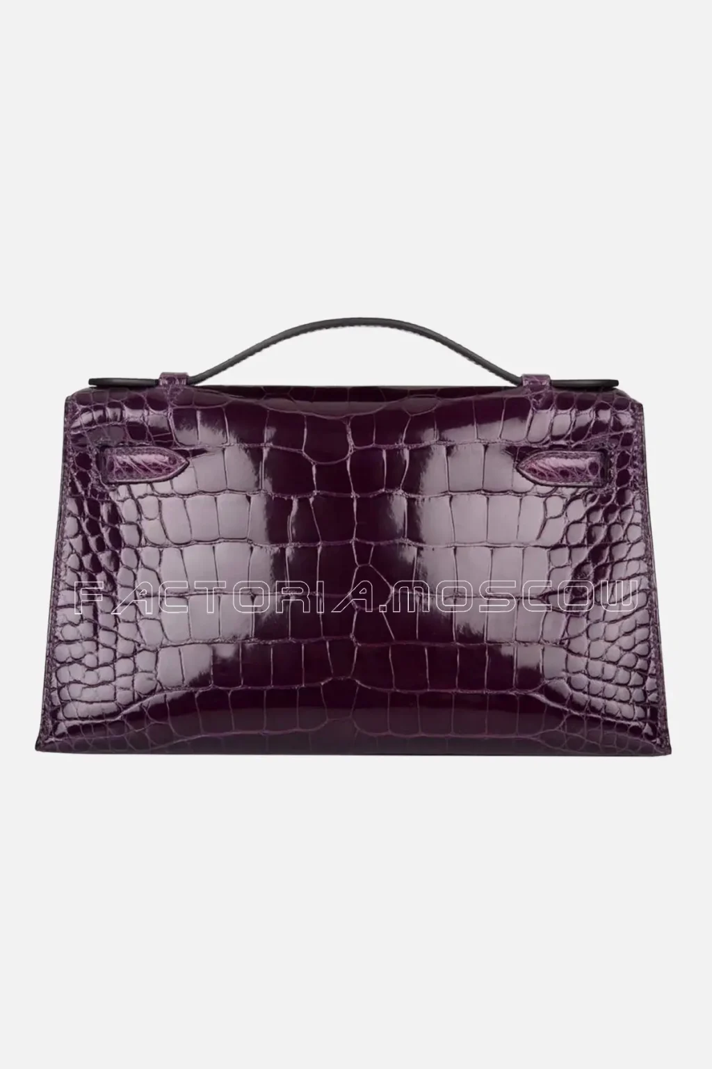 Hermes Kelly Pochette Clutch Colour Cassis Alligator Lisse GHW